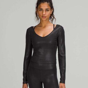 Lululemon Align Long Sleeve Shirt *Shine Radiate Foil Print Black